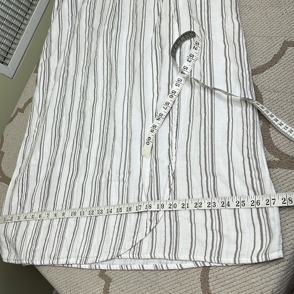 Mododoc Striped Cotton Faux Wrap Elastic Waistband midi skirt, size extra large - Picture 6 of 15